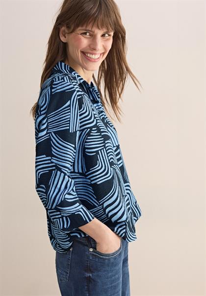 Gemusterte Bluse universal blue