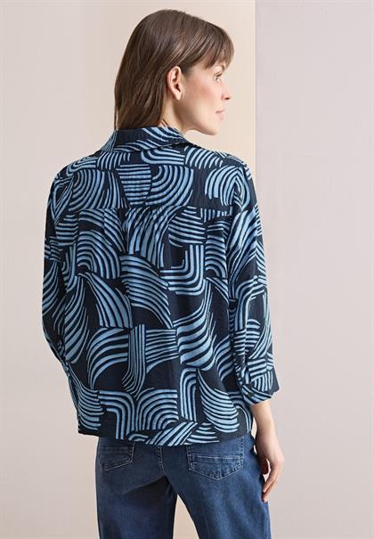 Gemusterte Bluse universal blue