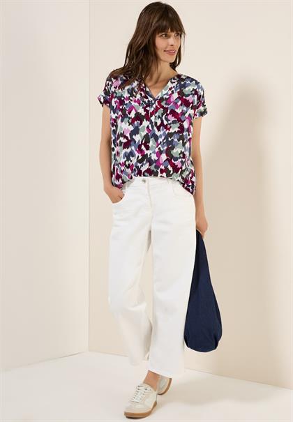 Gemusterte Bluse vanilla white