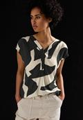 Gemusterte Bluse whale tail grey