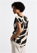 Gemusterte Bluse whale tail grey