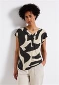 Gemusterte Bluse whale tail grey