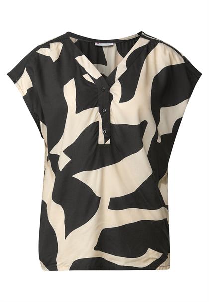 Gemusterte Bluse whale tail grey