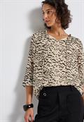 Gemusterte Chiffon-Tunika morning beige