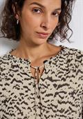 Gemusterte Chiffon-Tunika morning beige