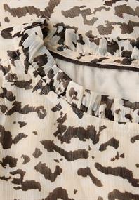 Gemusterte Chiffon-Tunika morning beige