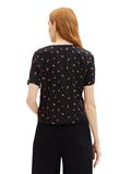 Gemusterte Kurzarm-Bluse small black flower print