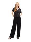 Gemusterte Kurzarm-Bluse small black flower print