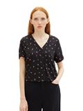 Gemusterte Kurzarm-Bluse small black flower print