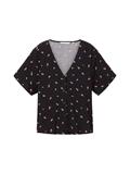 Gemusterte Kurzarm-Bluse small black flower print