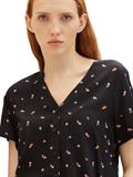 Gemusterte Kurzarm-Bluse small black flower print