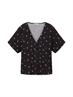 Gemusterte Kurzarm-Bluse small black flower print