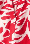 Gemusterte Leinenmix-Bluse glory red