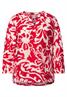 Gemusterte Leinenmix-Bluse glory red