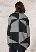 Gemusterte Strickjacke black
