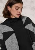 Gemusterte Strickjacke black