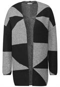 Gemusterte Strickjacke black