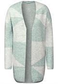 Gemusterte Strickjacke glaced green melange