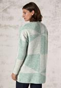 Gemusterte Strickjacke glaced green melange