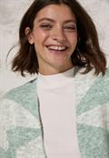 Gemusterte Strickjacke glaced green melange