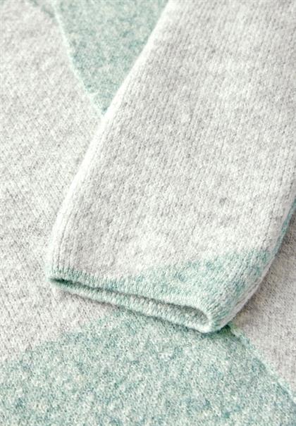 Gemusterte Strickjacke glaced green melange