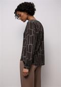 Gemusterte Tunika darkest brown