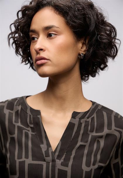Gemusterte Tunika darkest brown