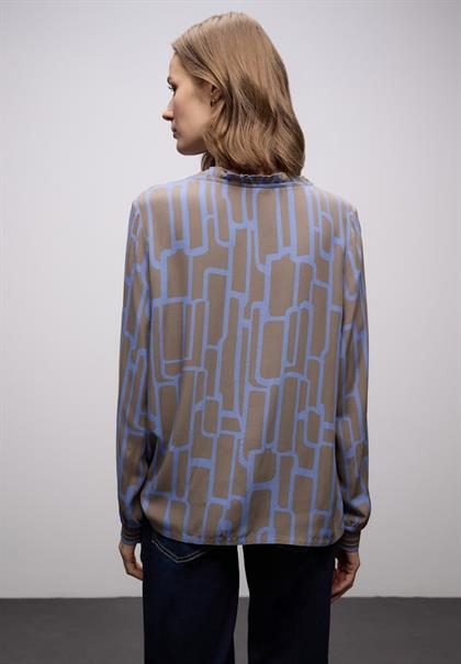 Gemusterte Tunika mit Tape frosted blue