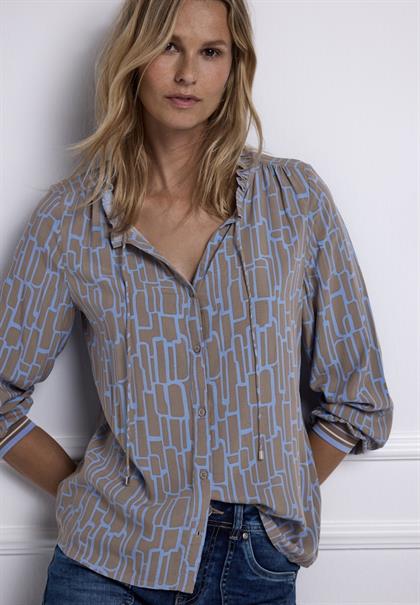 Gemusterte Tunika mit Tape frosted blue