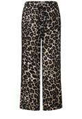 Gemusterte Wide Leg Hose black