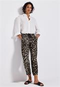 Gemusterte Wide Leg Hose black