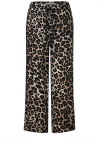 Gemusterte Wide Leg Hose black