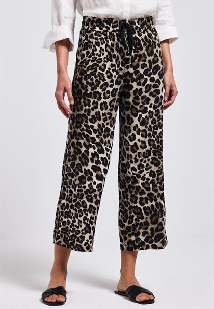 Gemusterte Wide Leg Hose black