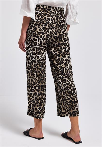 Gemusterte Wide Leg Hose black