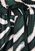 Gemusterte Wide Leg Hose pine grove green