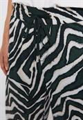 Gemusterte Wide Leg Hose pine grove green