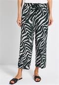 Gemusterte Wide Leg Hose pine grove green