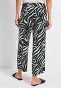 Gemusterte Wide Leg Hose pine grove green