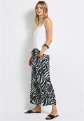 Gemusterte Wide Leg Hose pine grove green