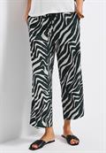 Gemusterte Wide Leg Hose pine grove green
