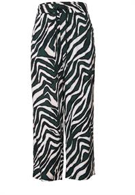 Gemusterte Wide Leg Hose pine grove green