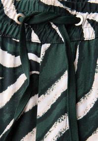Gemusterte Wide Leg Hose pine grove green