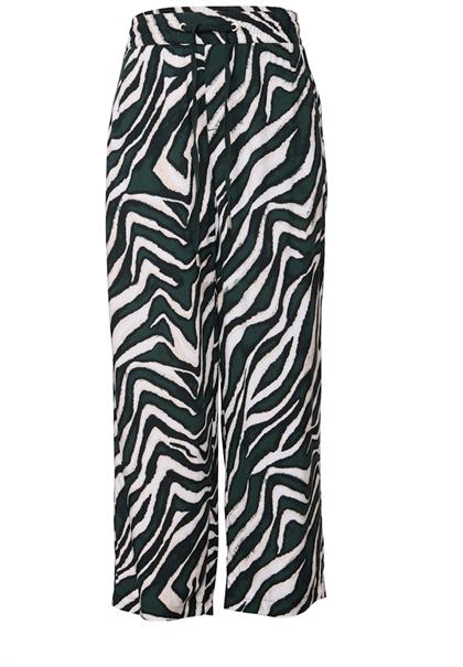 Gemusterte Wide Leg Hose pine grove green