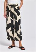 Gemusterte Wide Leg Hose whale tail grey