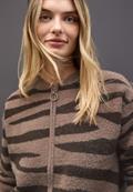 Gemusterter Cardigan silk brown