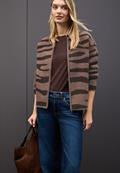 Gemusterter Cardigan silk brown