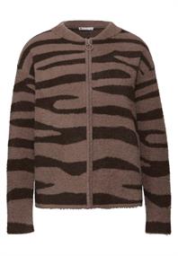 Gemusterter Cardigan silk brown