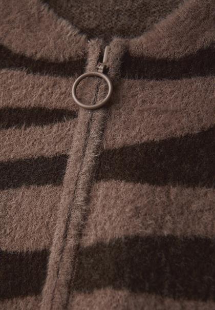 Gemusterter Cardigan silk brown