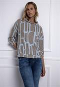 Gemusterter Hoodie Shirt frosted blue