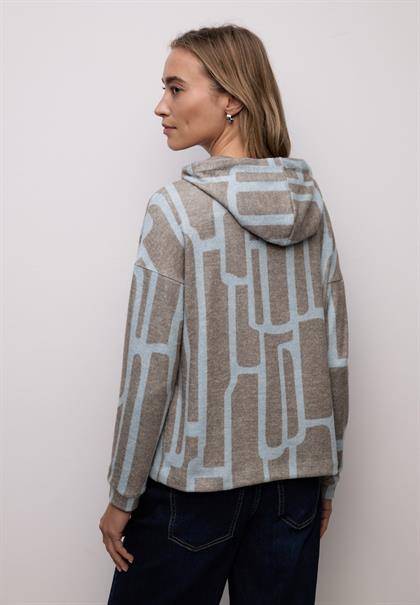 Gemusterter Hoodie Shirt frosted blue